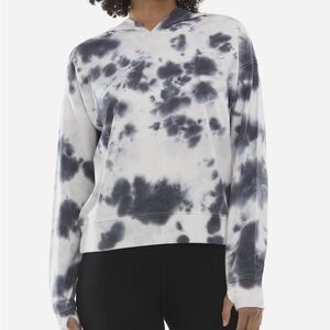 NWOT RARE Danskin Mottled Tie-Dye Hoodie in Black Salt Pattern Size M